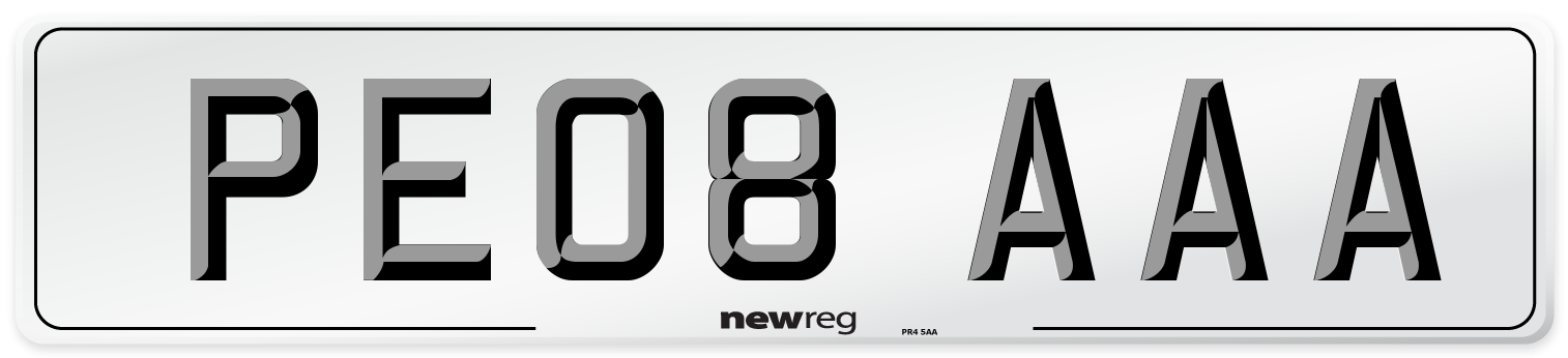 PE08 AAA Number Plate from New Reg